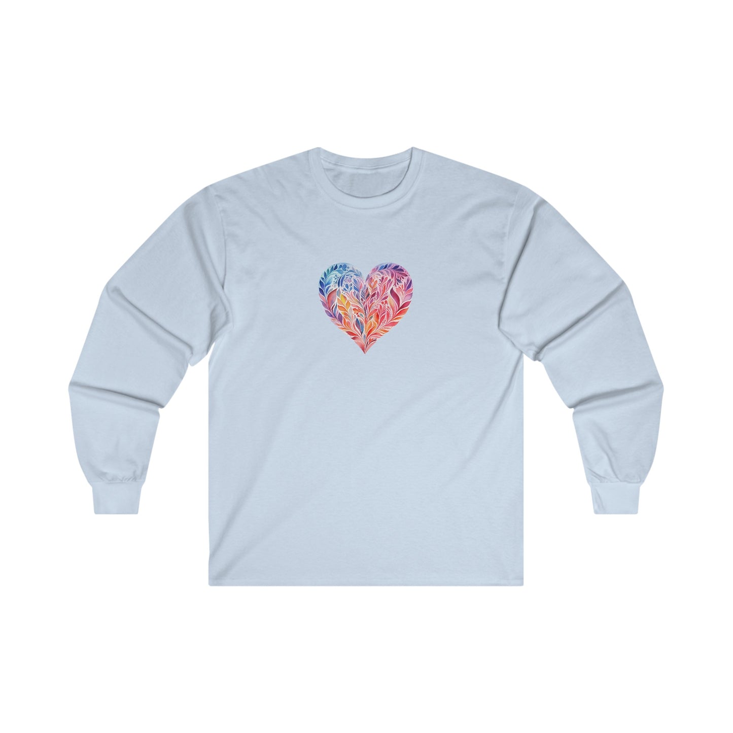 Watercolor Heart Long Sleeve Tee 001