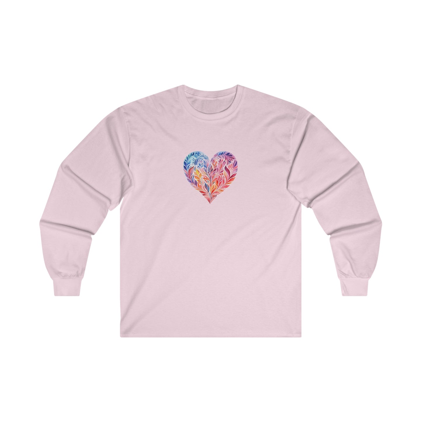 Watercolor Heart Long Sleeve Tee 001