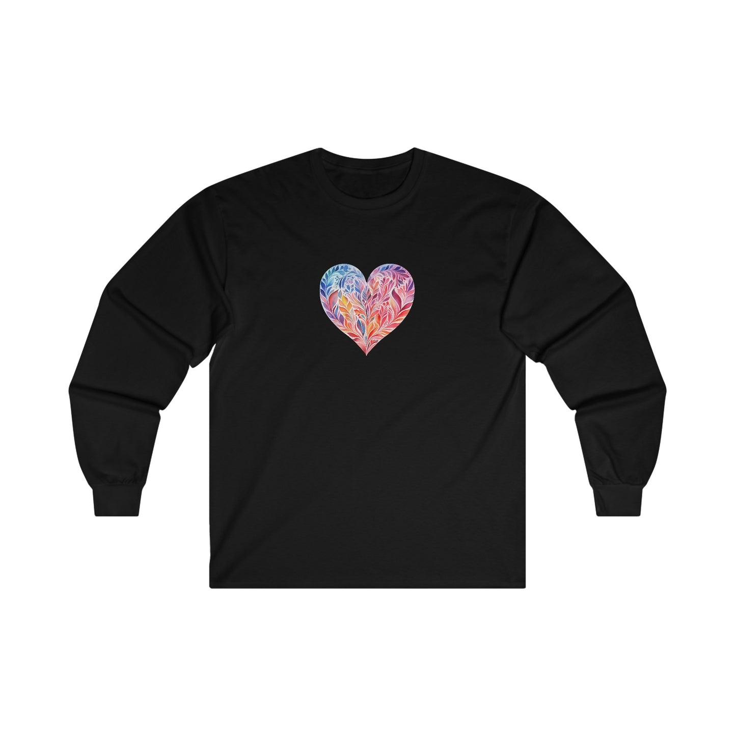 Watercolor Heart Long Sleeve Tee 001