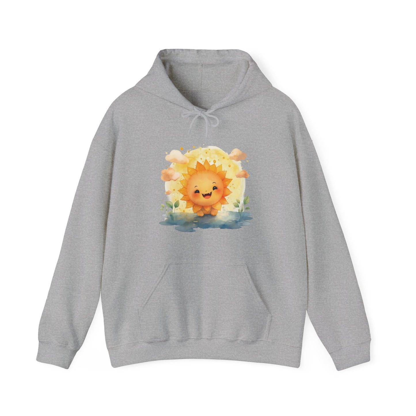 Cute Watercolor Sun Hooded Sweatshirt