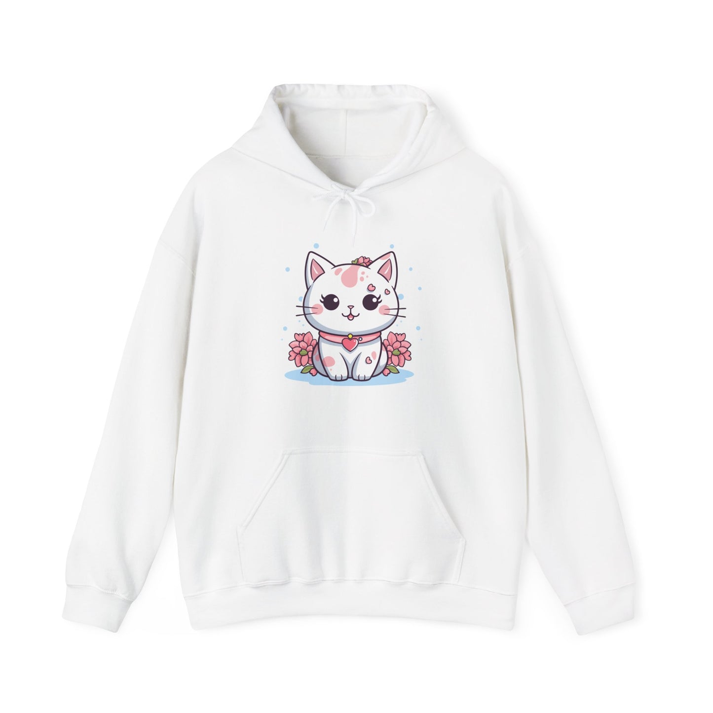 Cute Pink Cat Hooded Sweatshirt