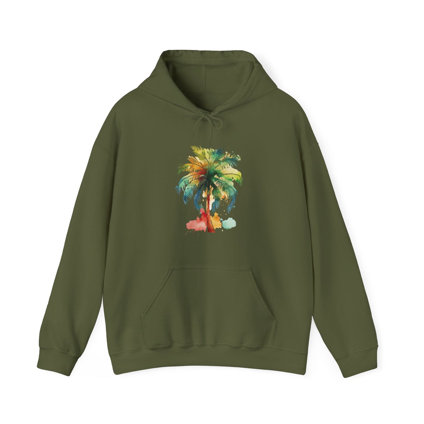 Watercolor Palm Tree Hooded Sweatshirt