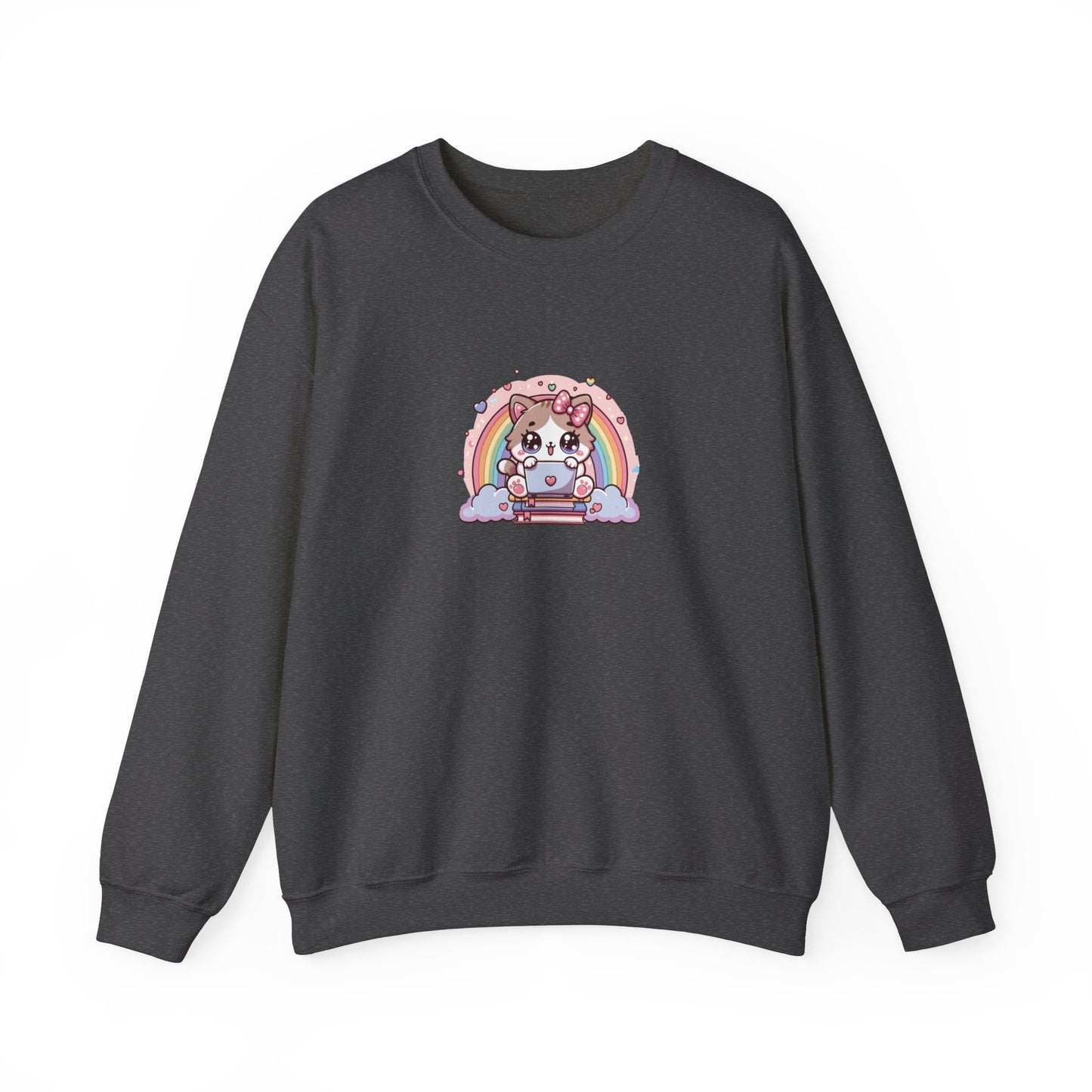 Cat with Rainbow and Laptop Sweatshirt