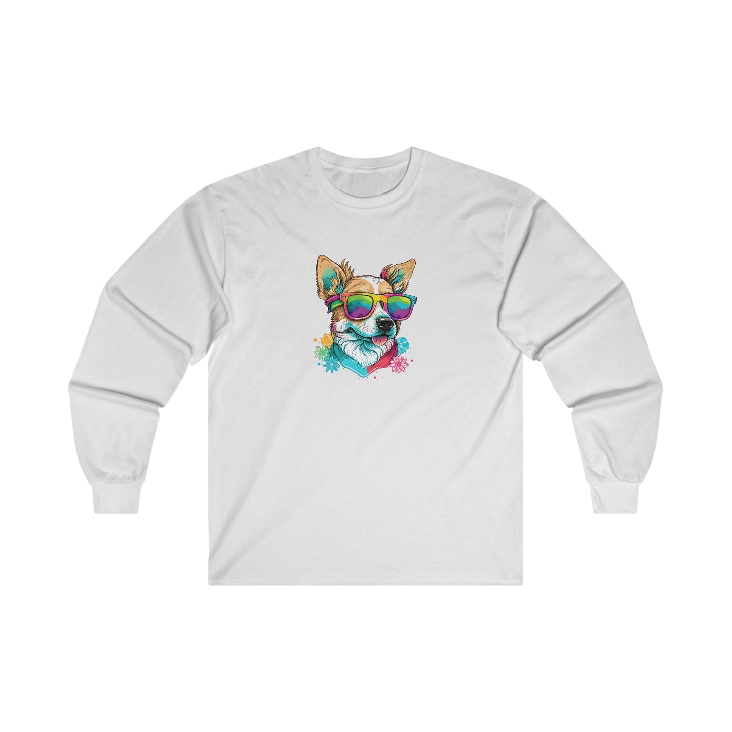 Dog with Sunglasses Long Sleeve Tee 002