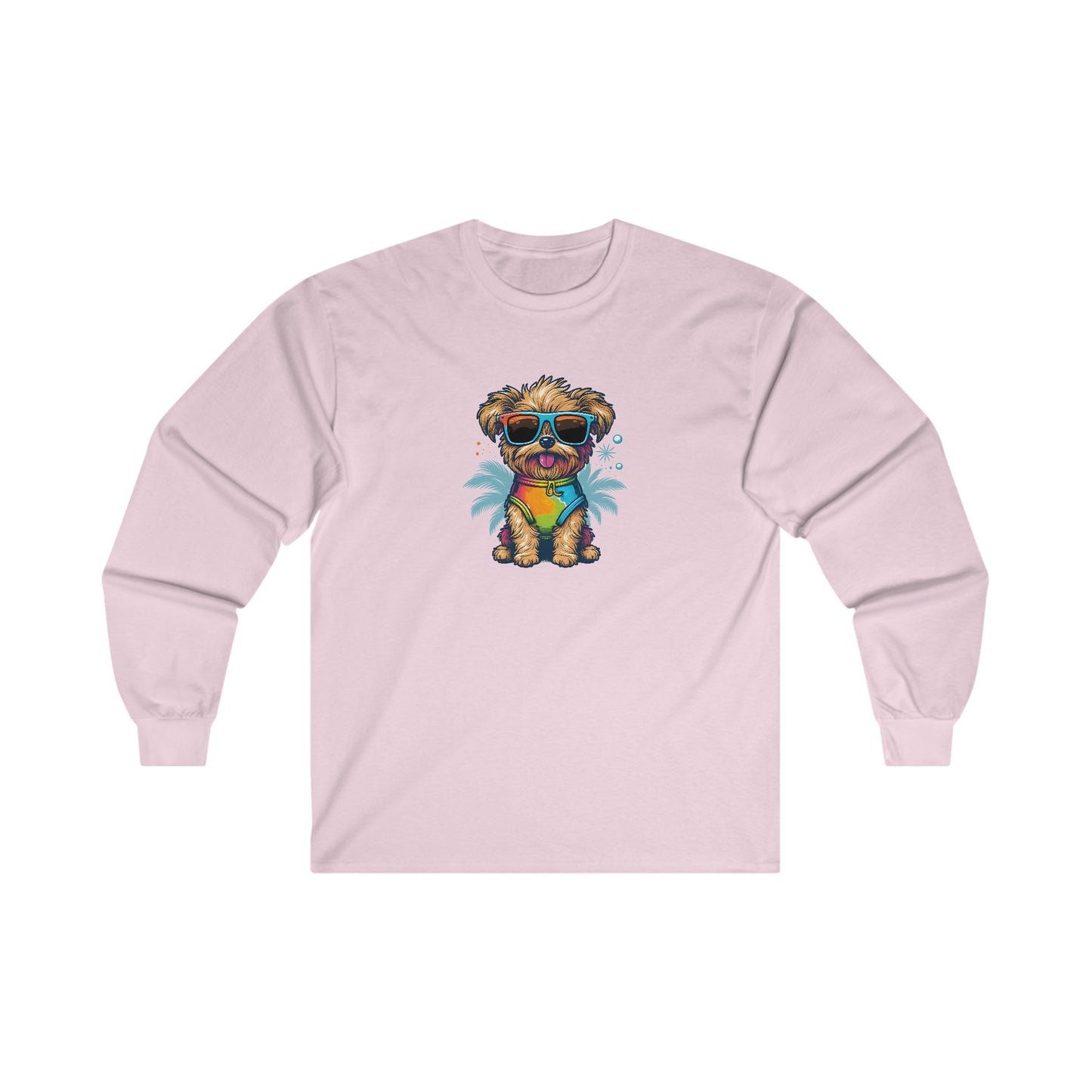 Dog with Sunglasses Long Sleeve Tee 001