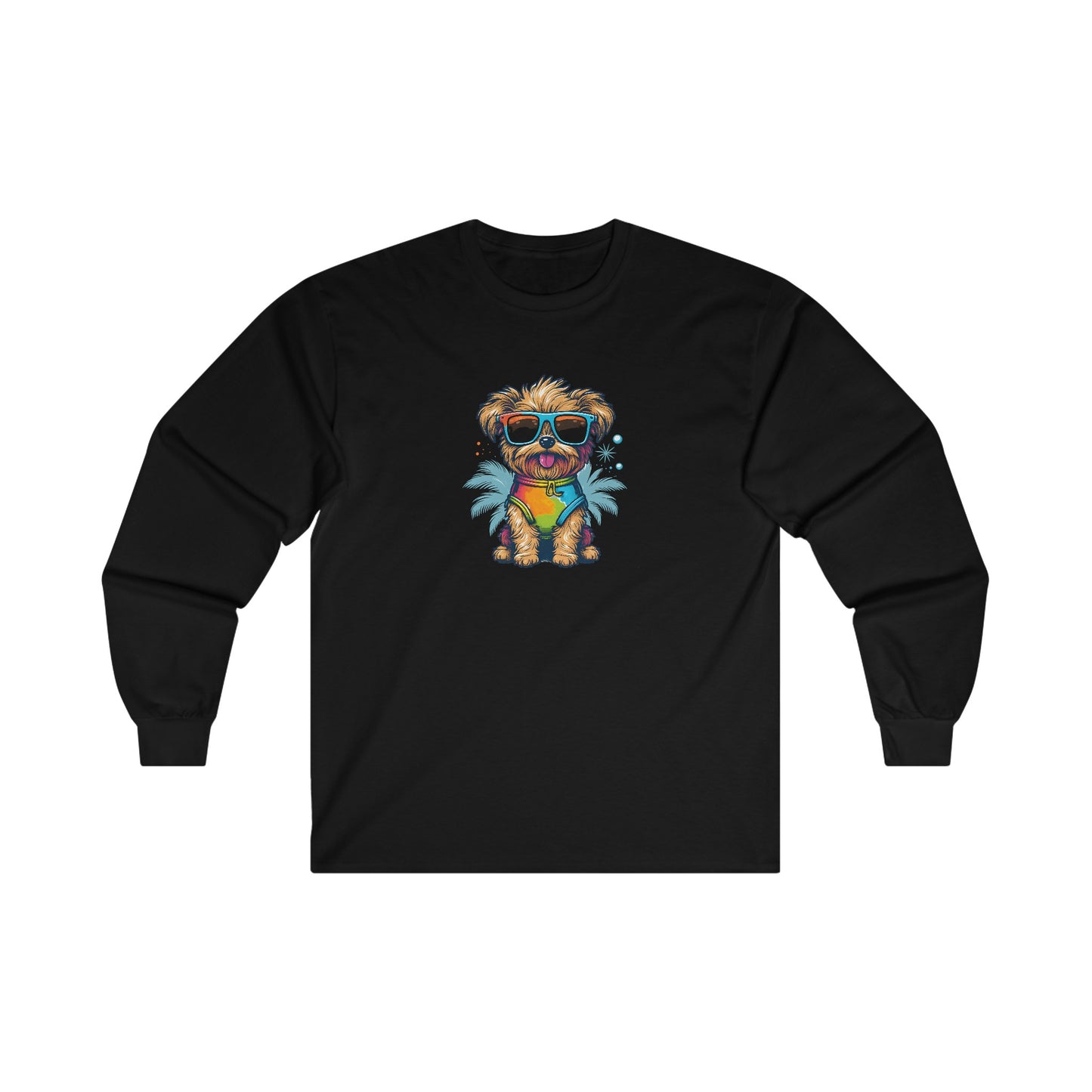 Dog with Sunglasses Long Sleeve Tee 001
