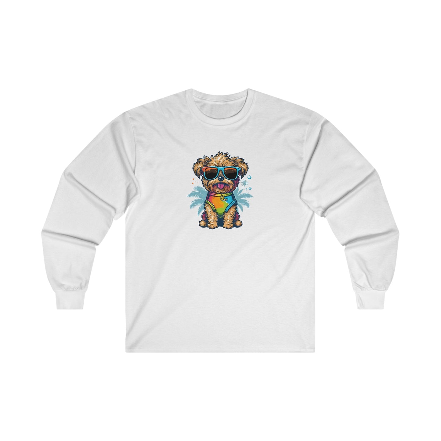 Dog with Sunglasses Long Sleeve Tee 001