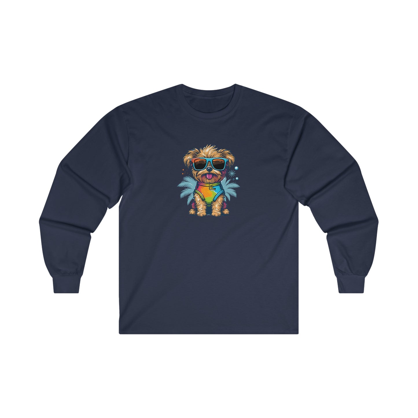 Dog with Sunglasses Long Sleeve Tee 001