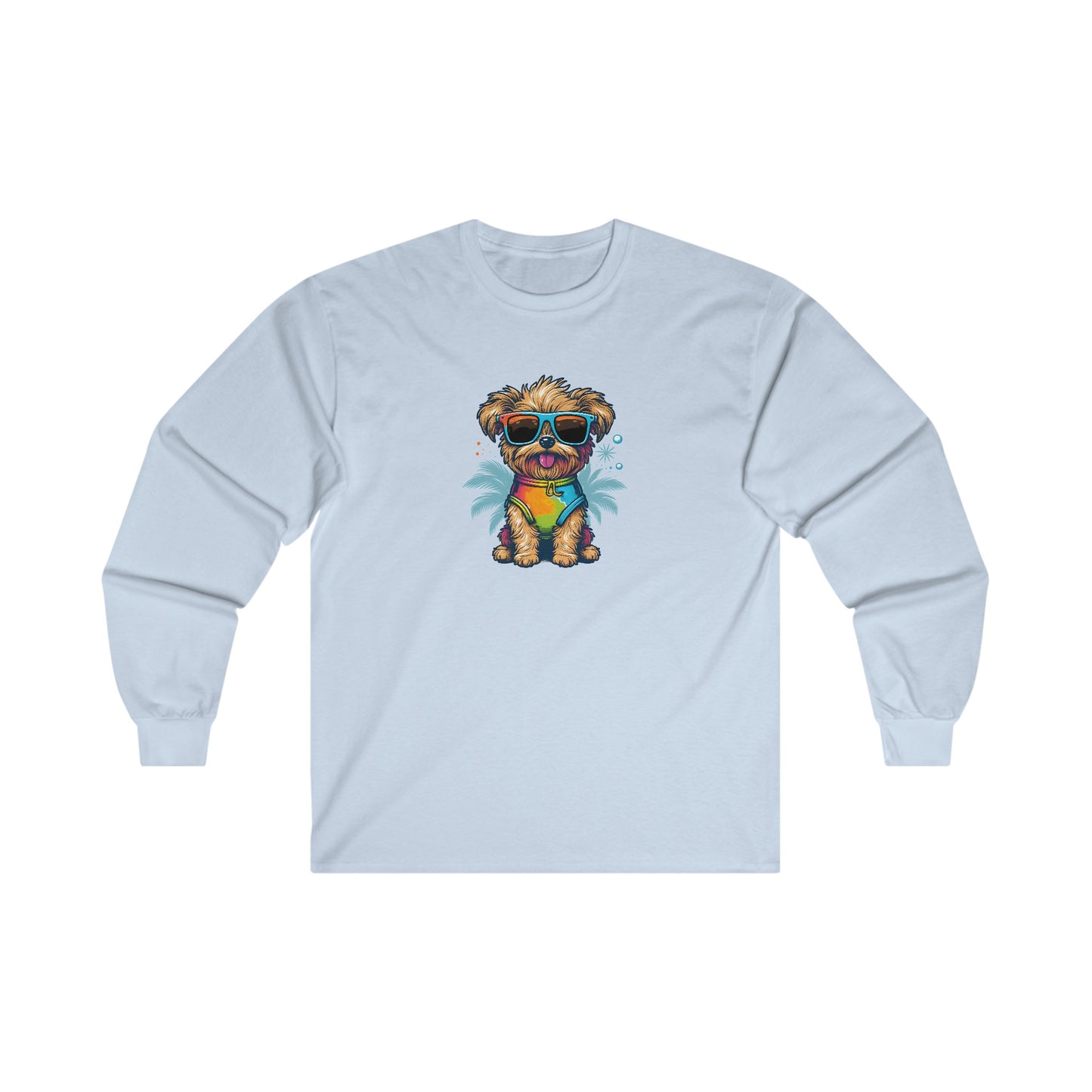 Dog with Sunglasses Long Sleeve Tee 001