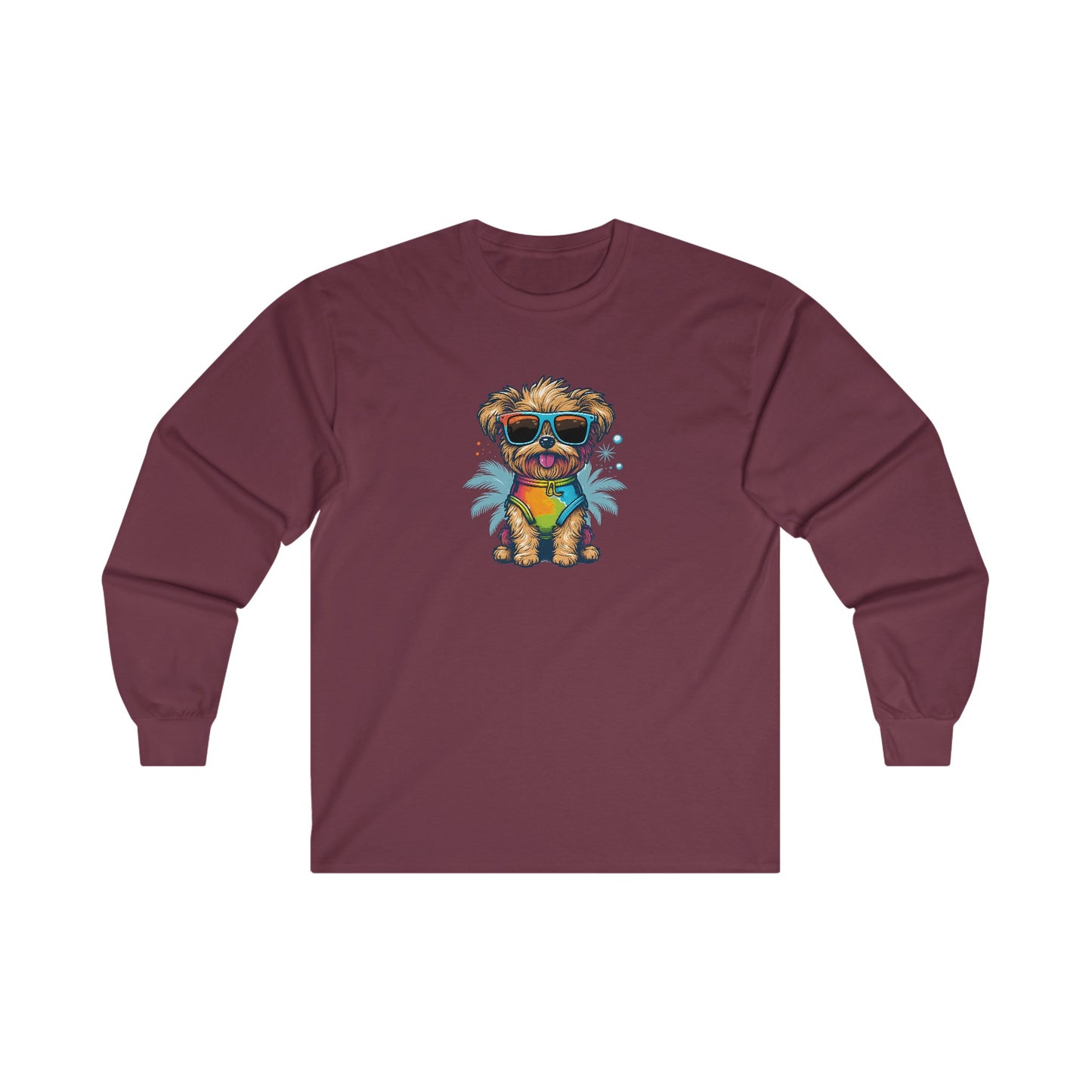 Dog with Sunglasses Long Sleeve Tee 001