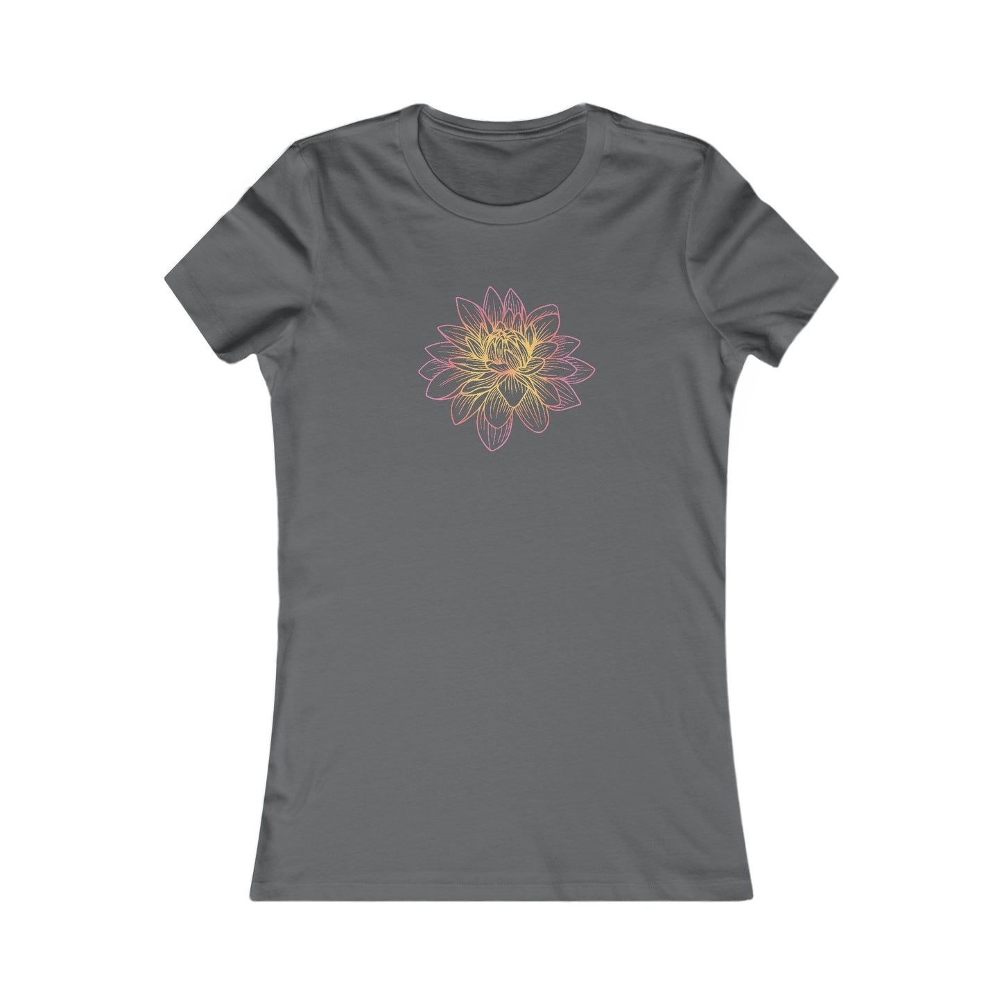 Colorful Lotus Outline Fitted Tee
