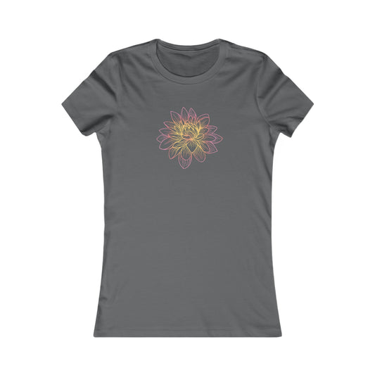 Colorful Lotus Outline Fitted Tee