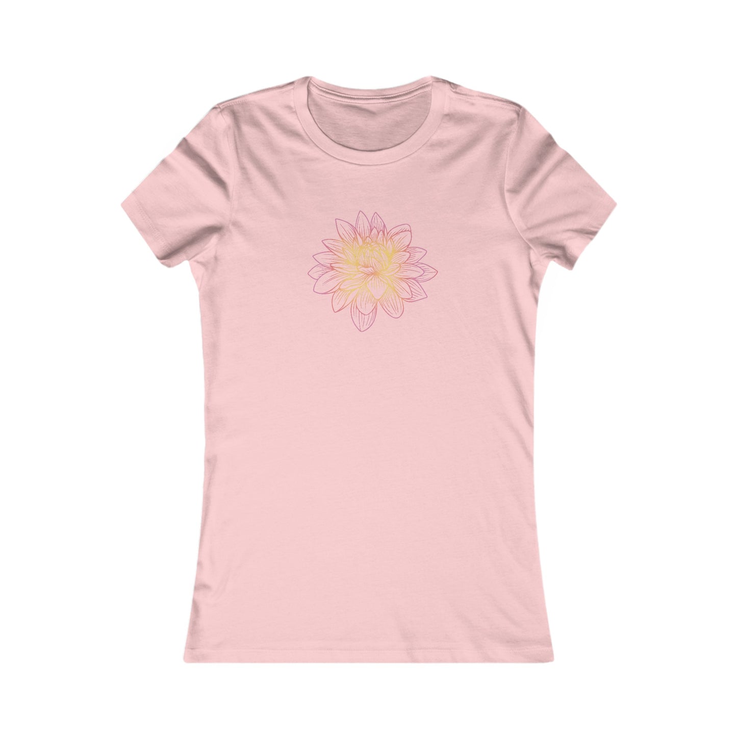 Colorful Lotus Outline Fitted Tee