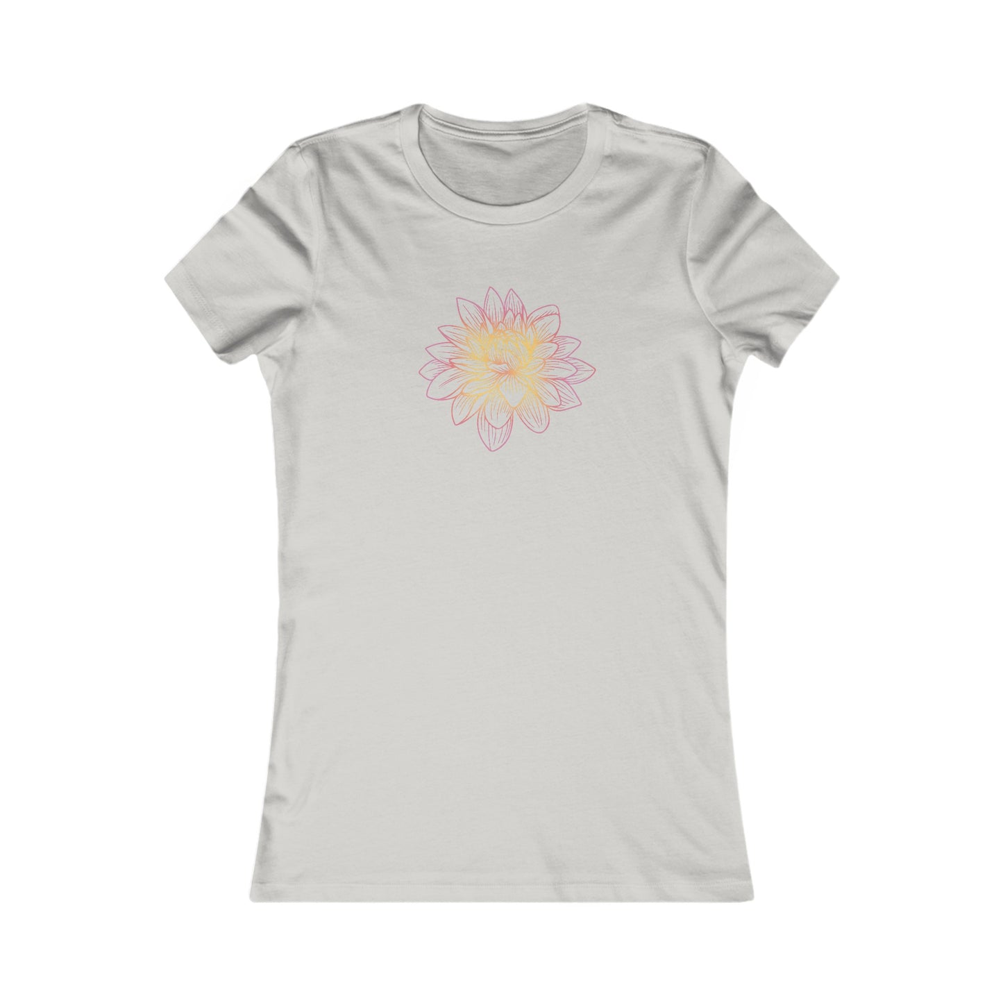 Colorful Lotus Outline Fitted Tee