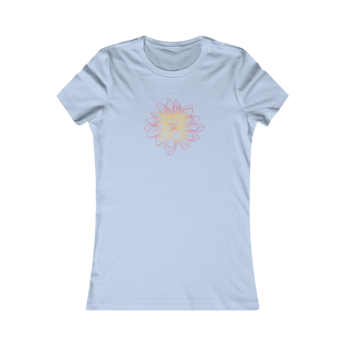 Colorful Lotus Outline Fitted Tee