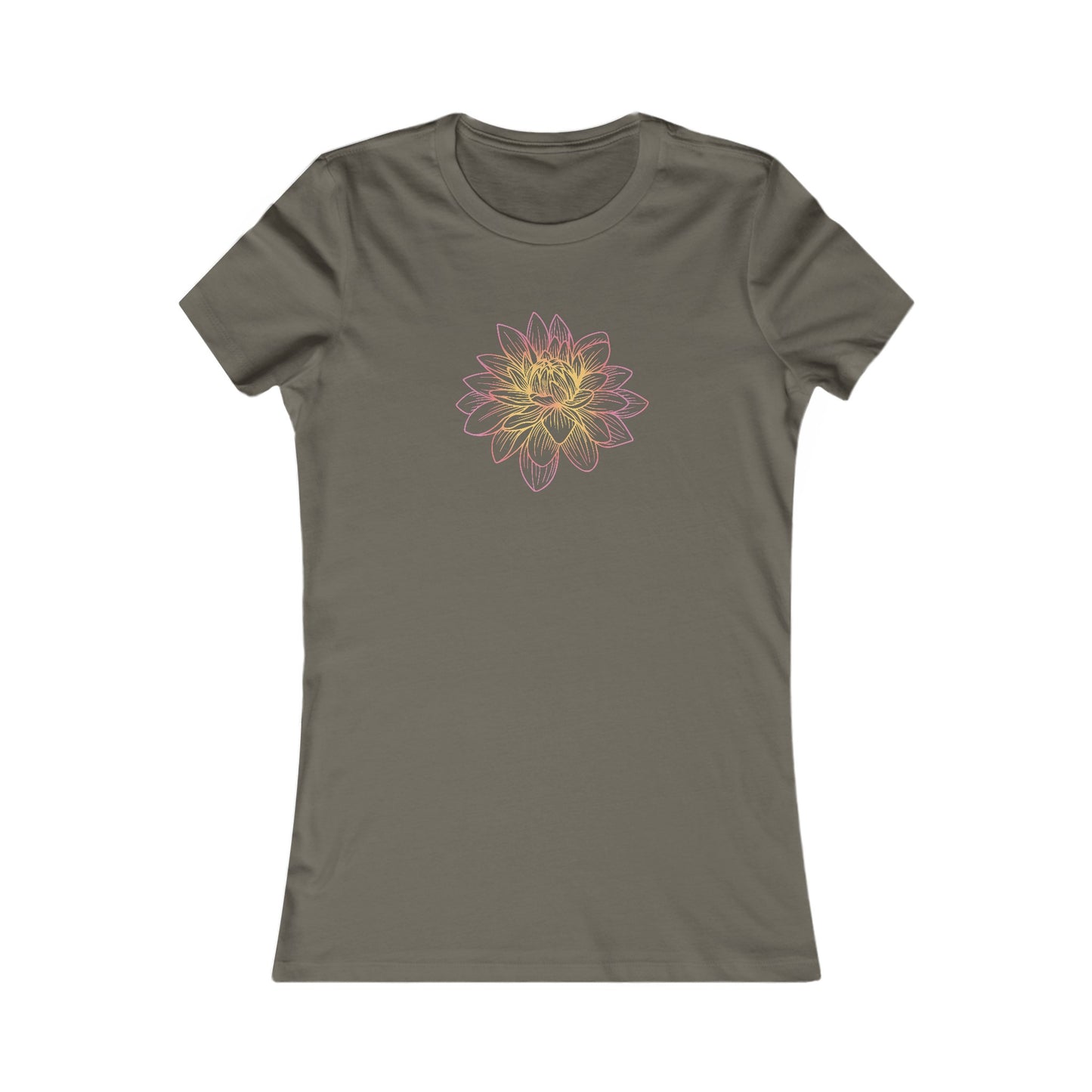 Colorful Lotus Outline Fitted Tee