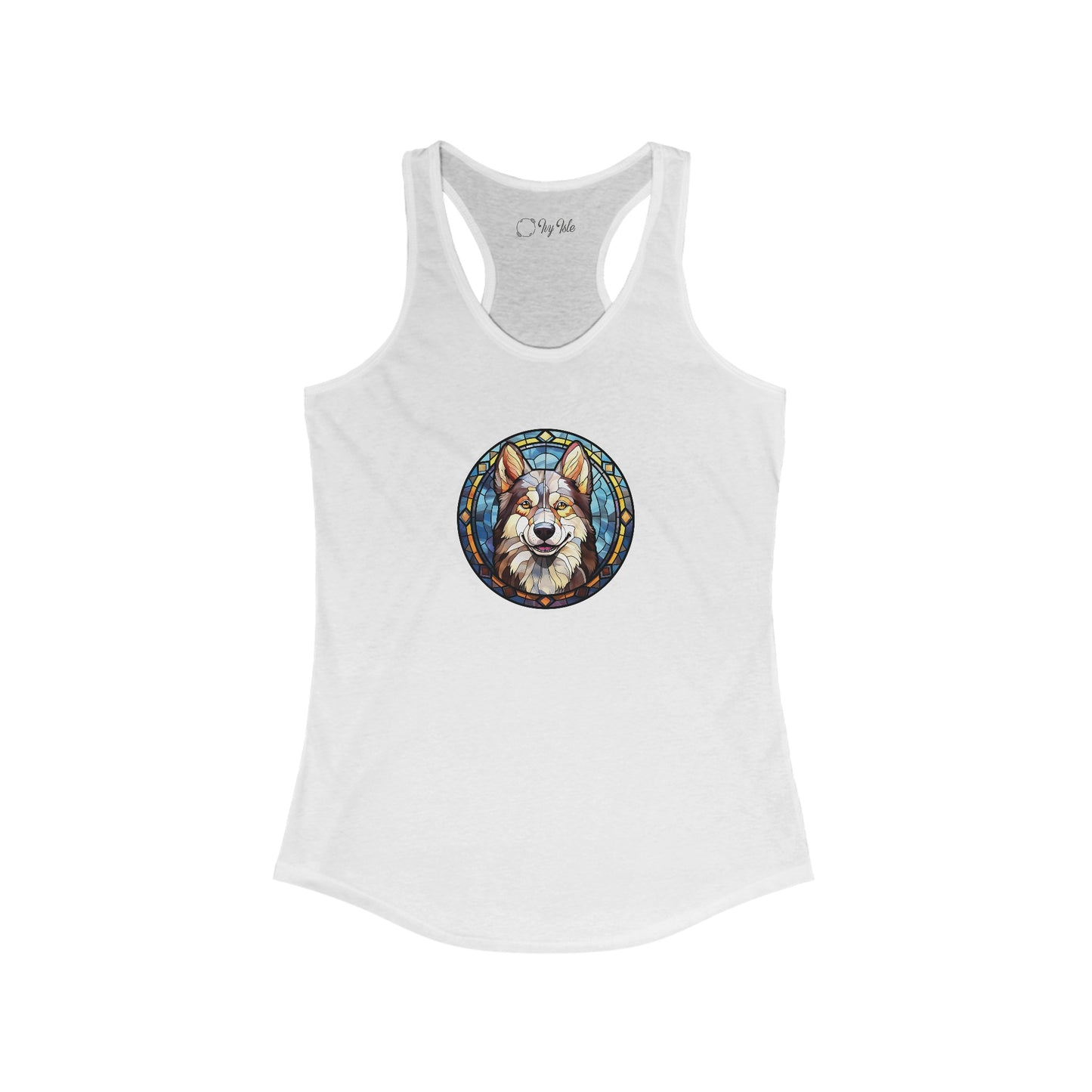 Stained Glass Husky Racerback Tank