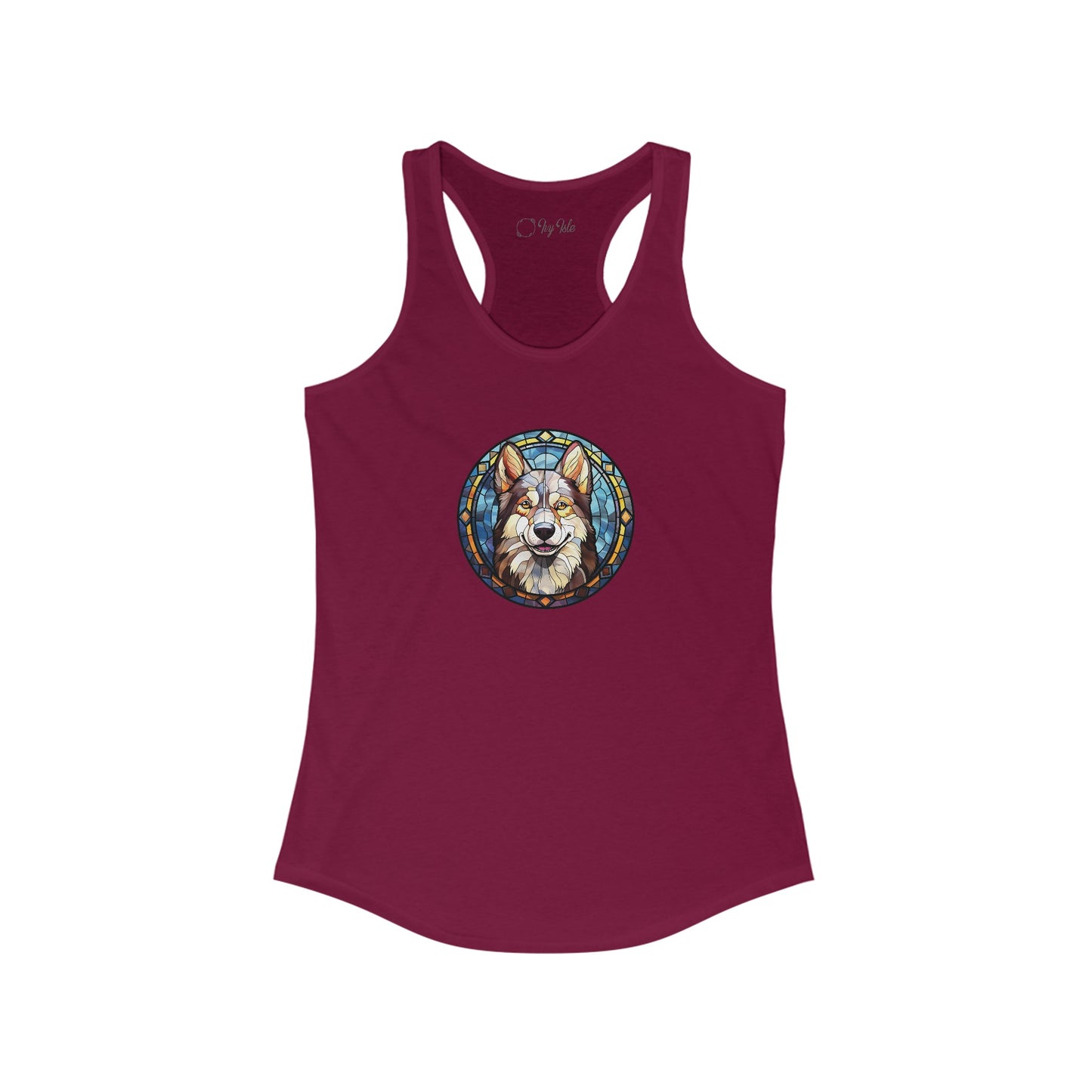 Stained Glass Husky Racerback Tank