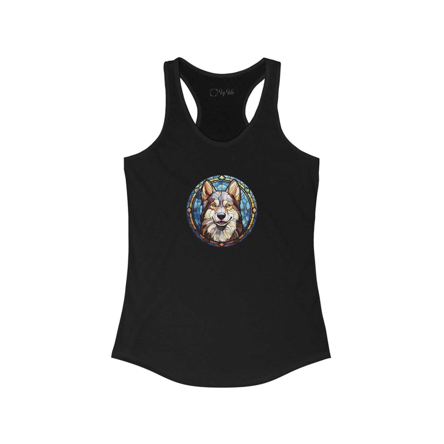 Stained Glass Husky Racerback Tank