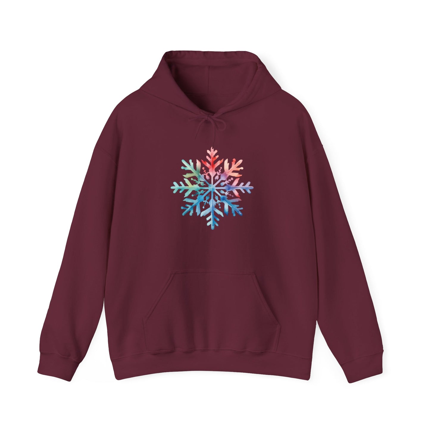 Watercolor Snowflake Hooded Sweatshirt