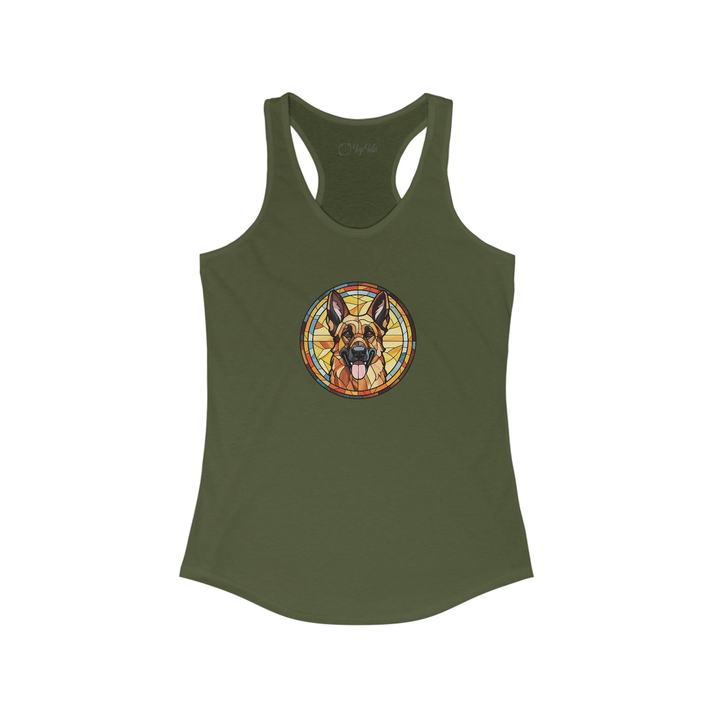 Stained Glass German Shepherd Racerback Tank