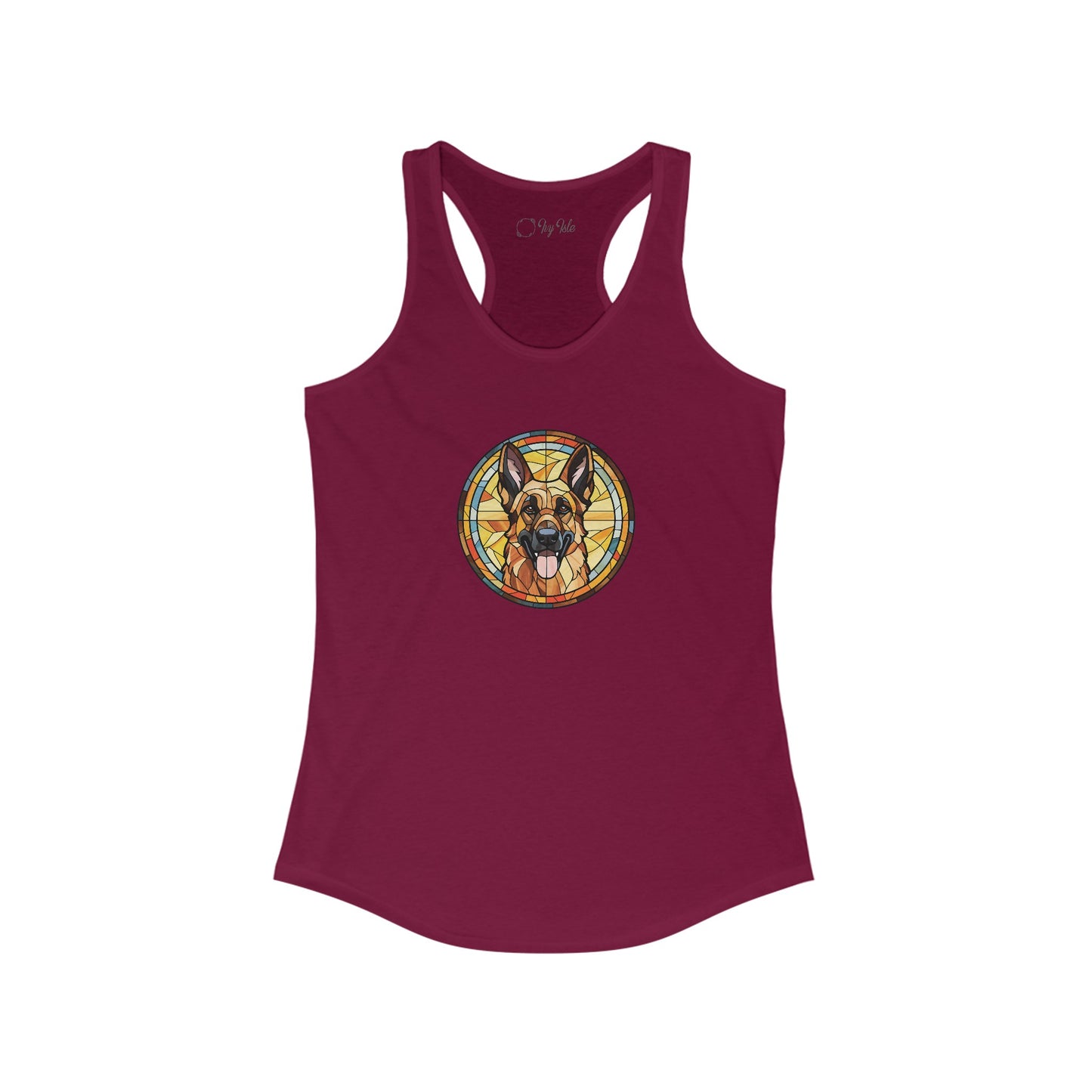 Stained Glass German Shepherd Racerback Tank