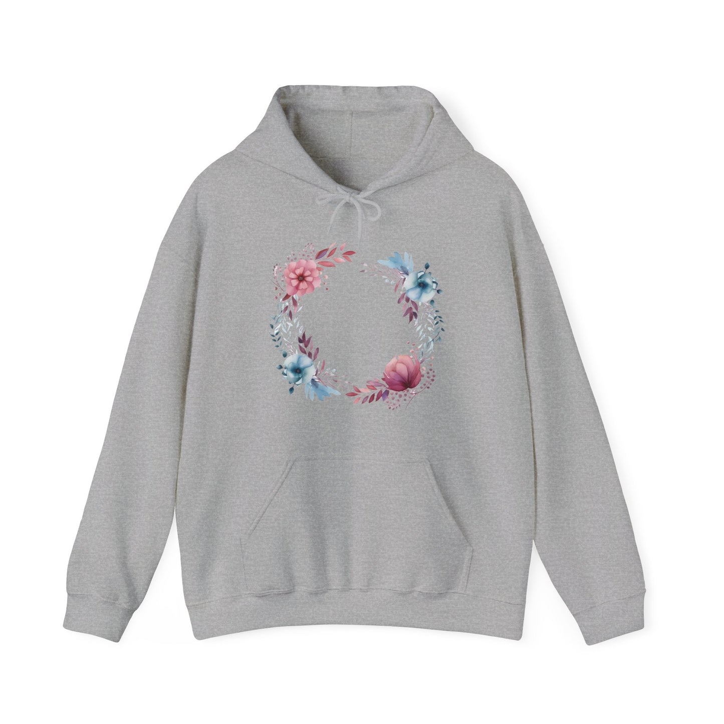 Watercolor Flowers Circle Hooded Sweatshirt
