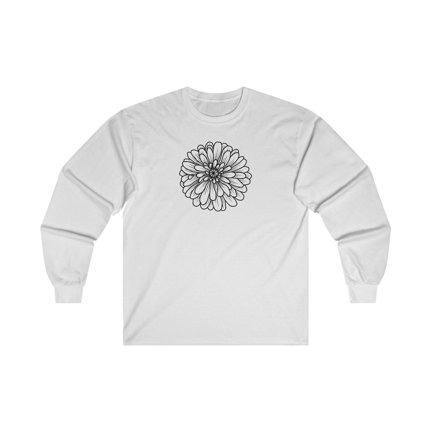 Flower Outline Long Sleeve Tee