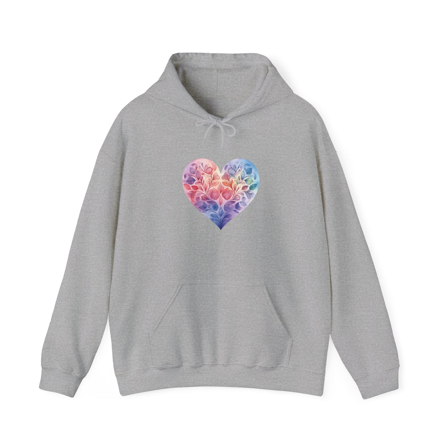 Watercolor Heart Hooded Sweatshirt 006