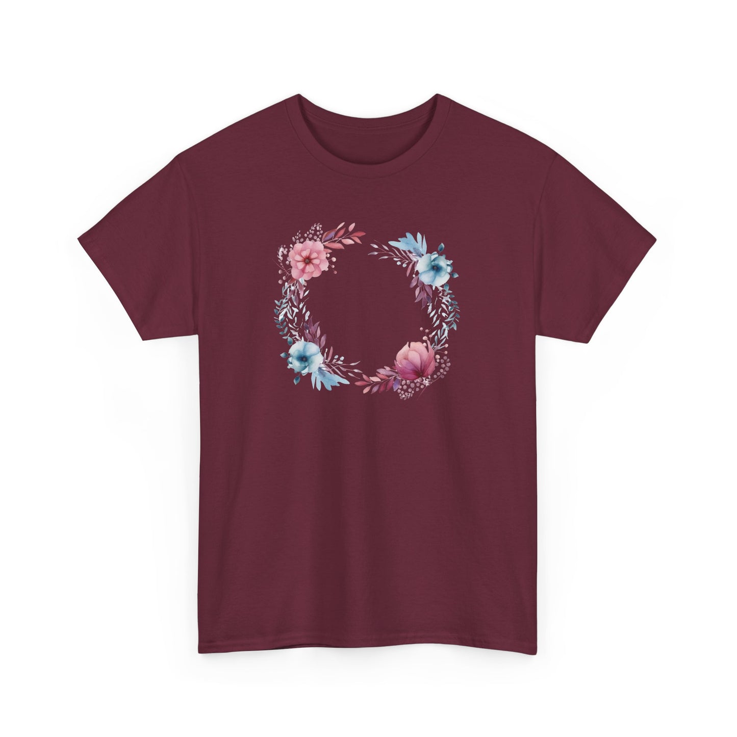 Watercolor Flowers Circle Short Sleeve Tee