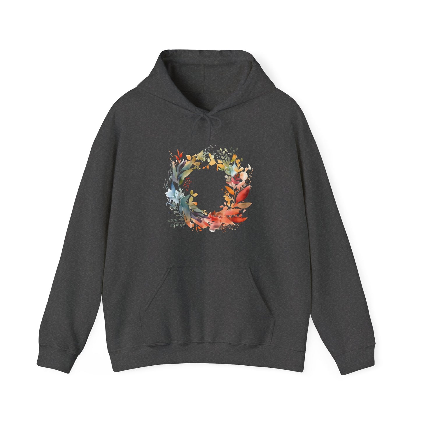 Watercolor Floral Circle Hooded Sweatshirt