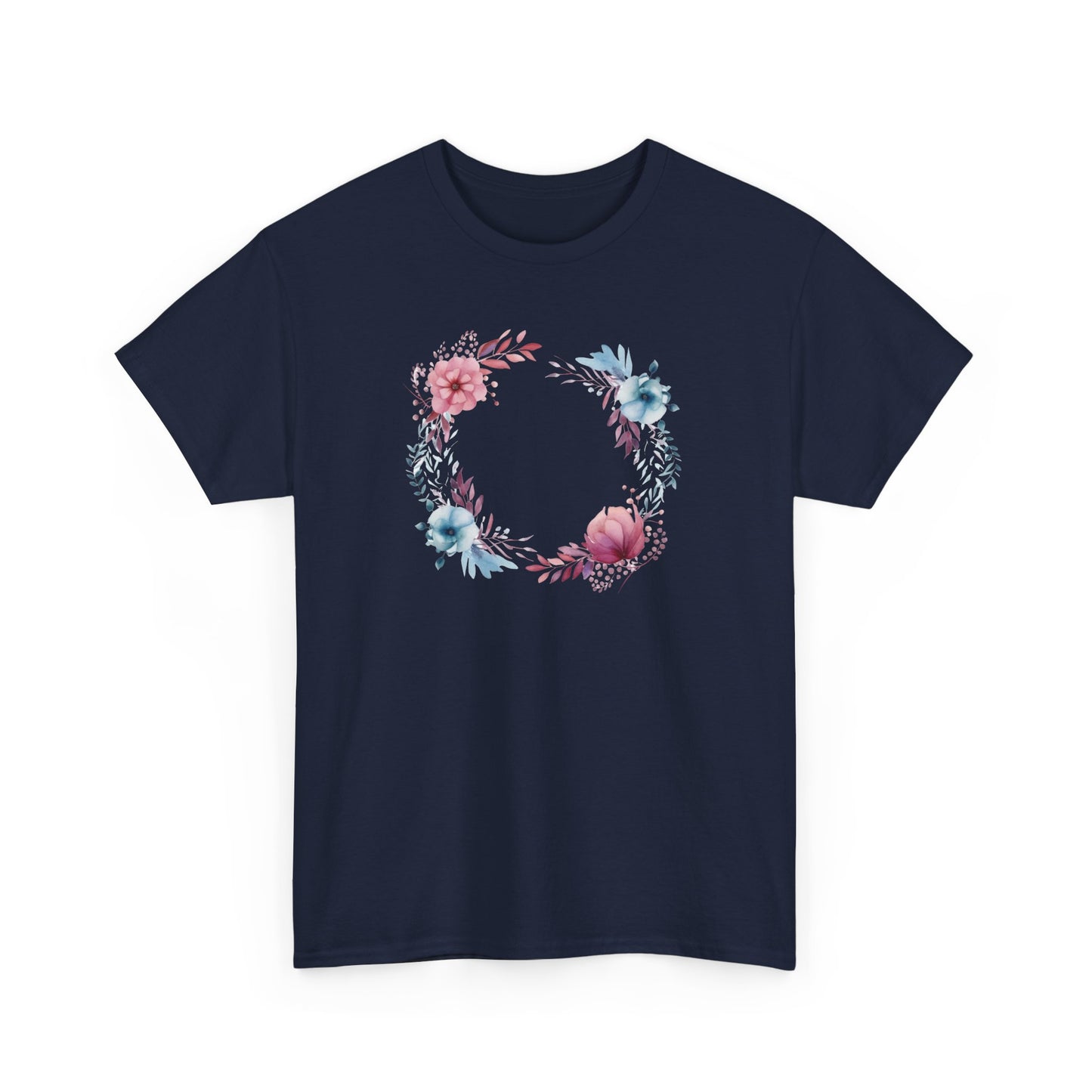 Watercolor Flowers Circle Short Sleeve Tee