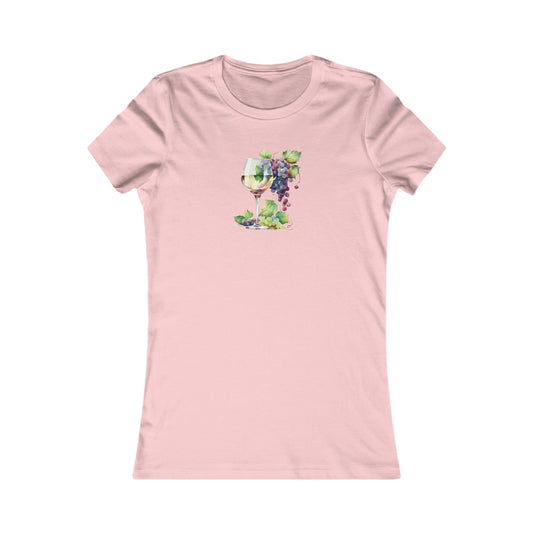 Watercolor White Wine Fitted Tee