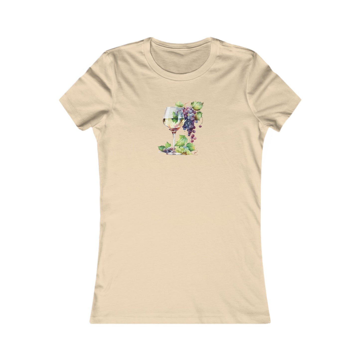 Watercolor White Wine Fitted Tee