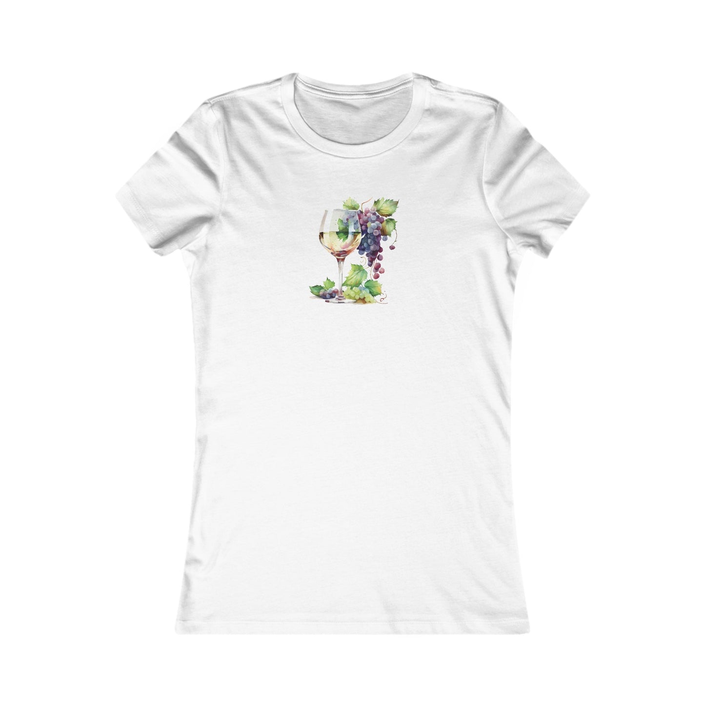 Watercolor White Wine Fitted Tee