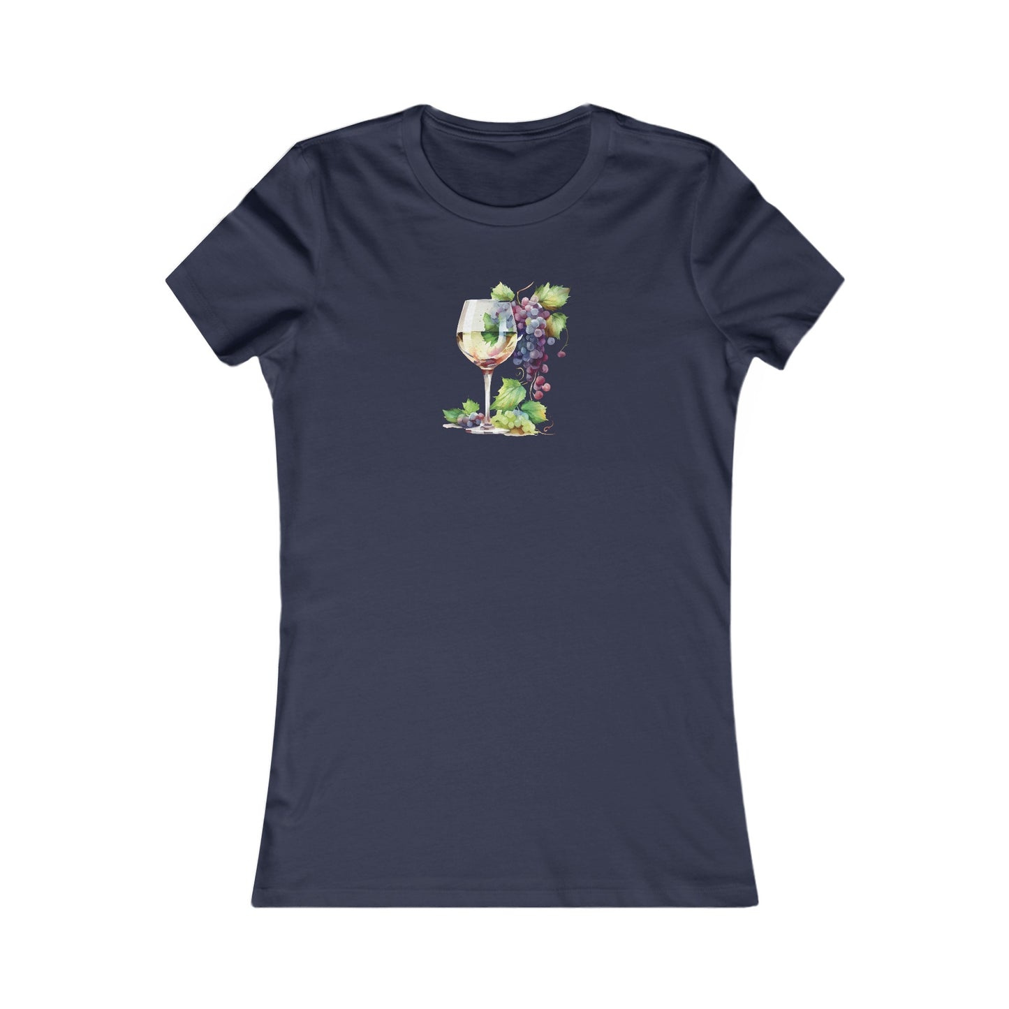 Watercolor White Wine Fitted Tee