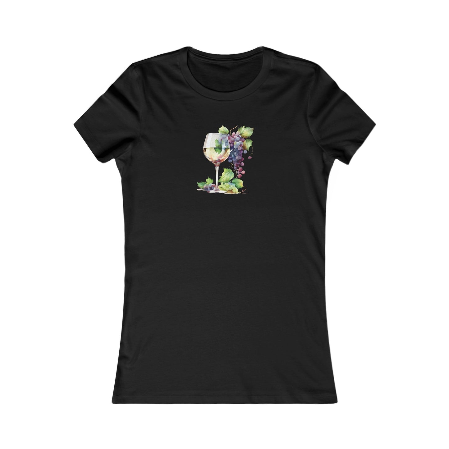 Watercolor White Wine Fitted Tee