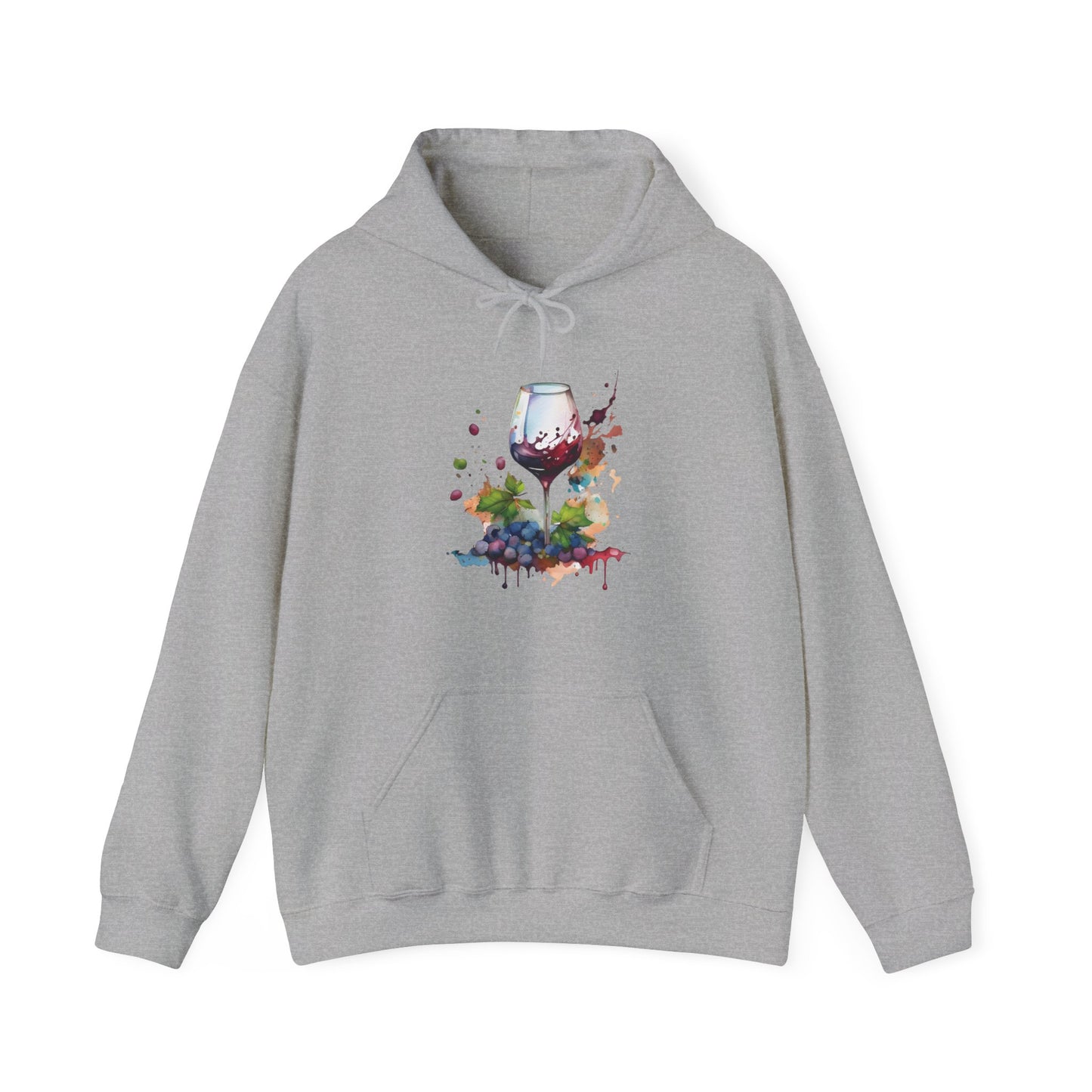 Watercolor Red Wine Hooded Sweatshirt
