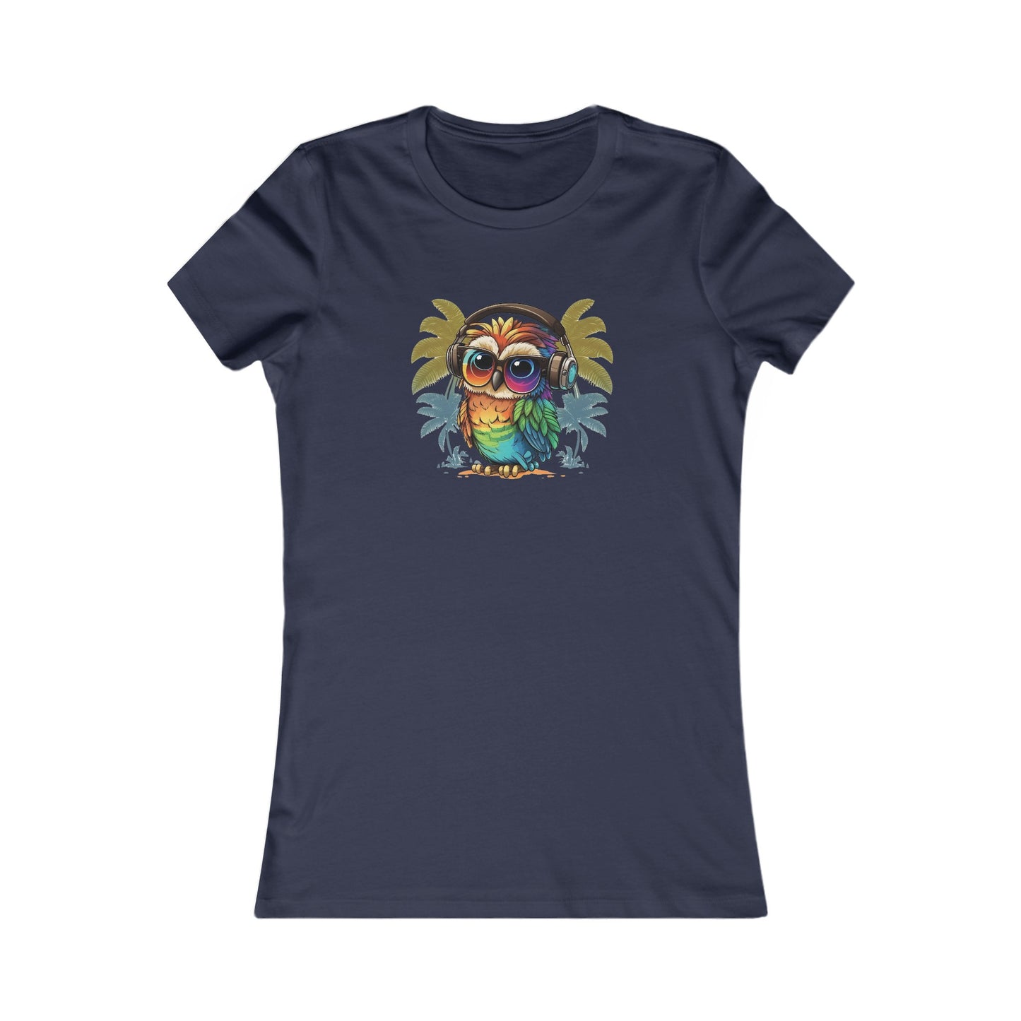 Owl with Headphones Fitted Tee