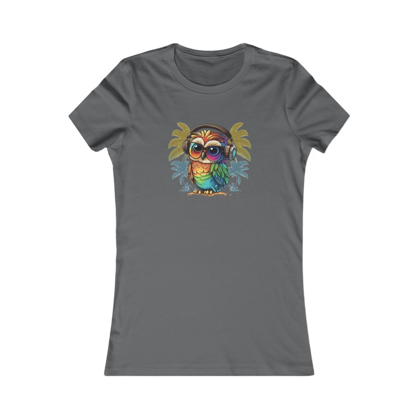 Owl with Headphones Fitted Tee