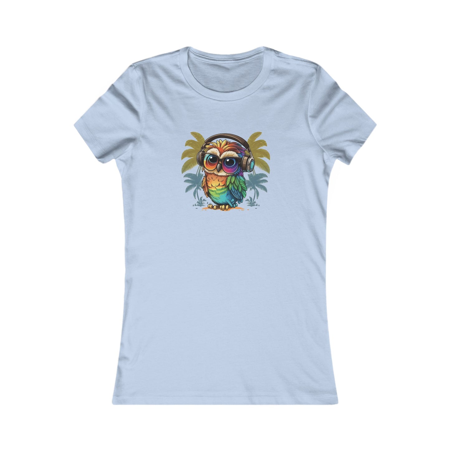 Owl with Headphones Fitted Tee