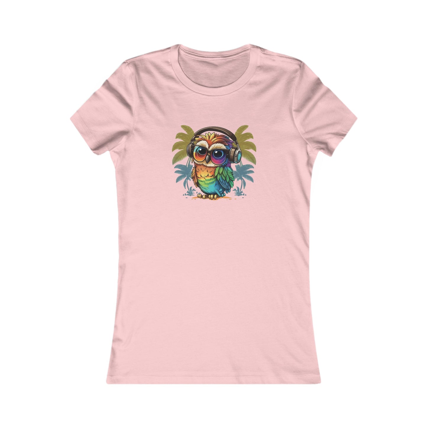 Owl with Headphones Fitted Tee