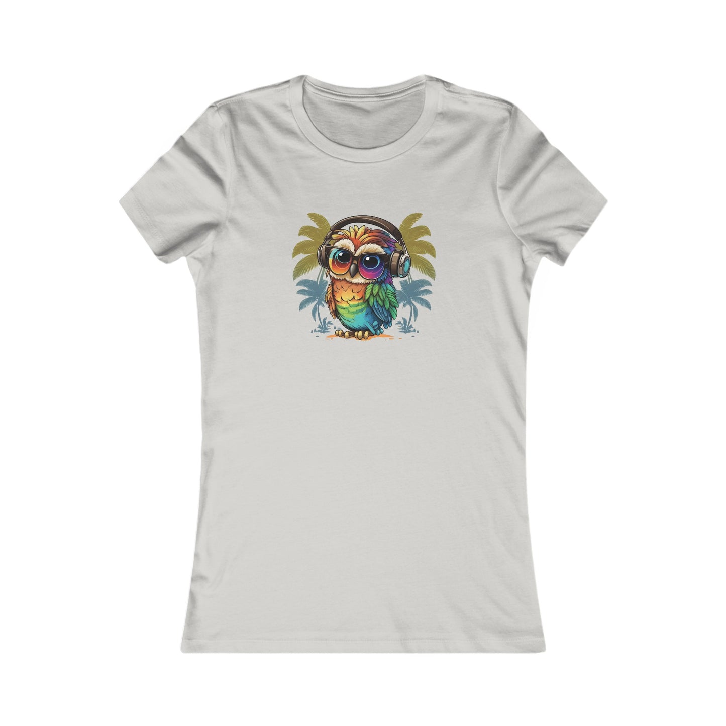 Owl with Headphones Fitted Tee