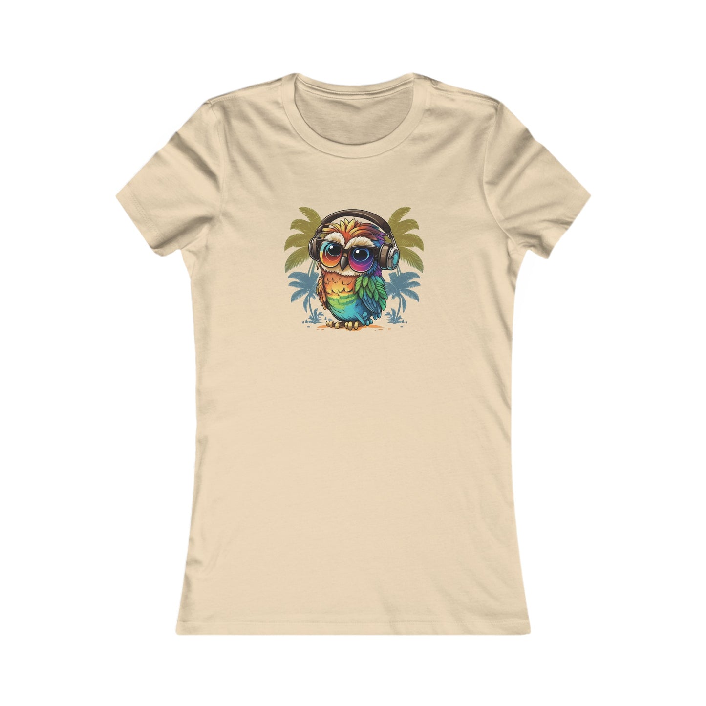 Owl with Headphones Fitted Tee