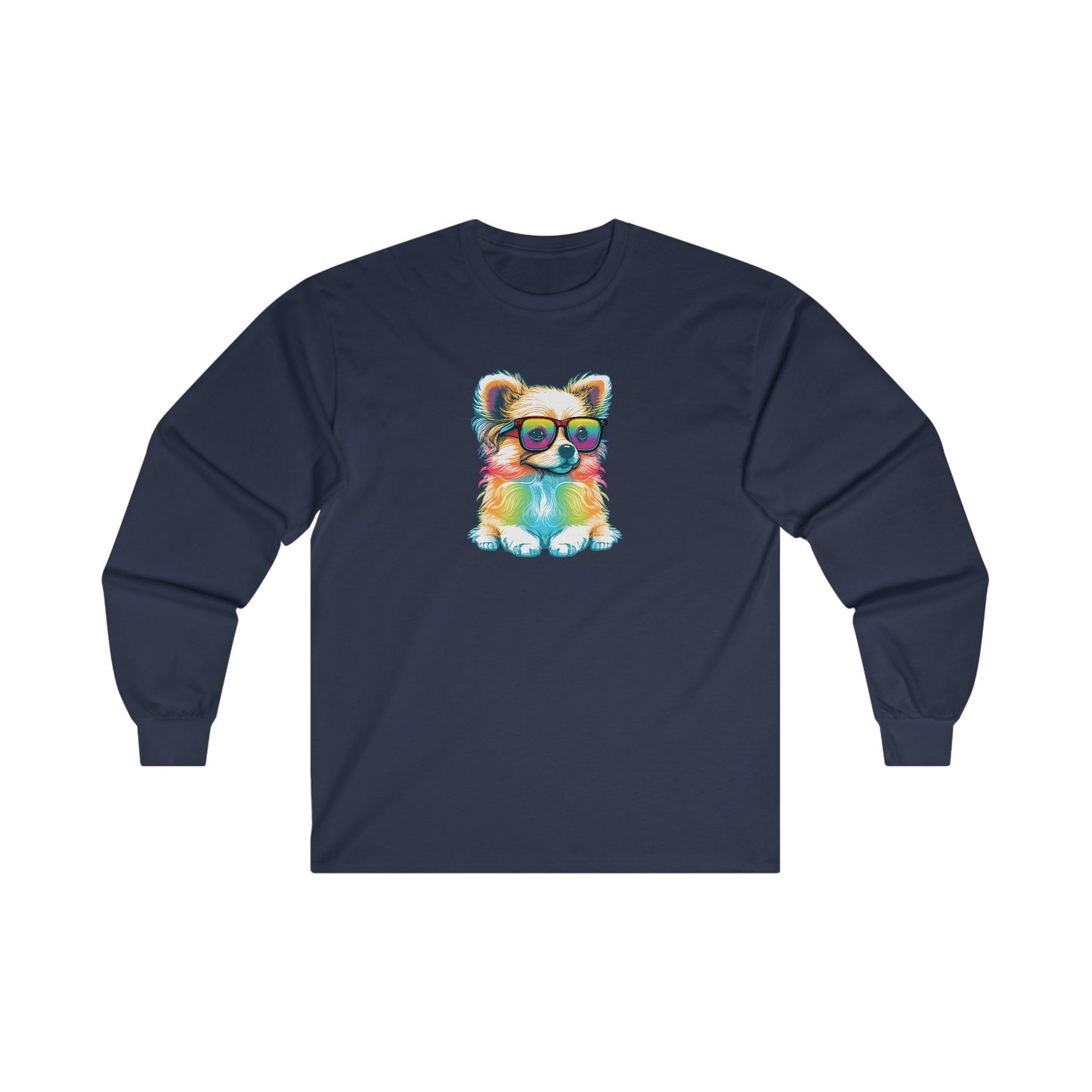 Dog with Sunglasses Long Sleeve Tee 004