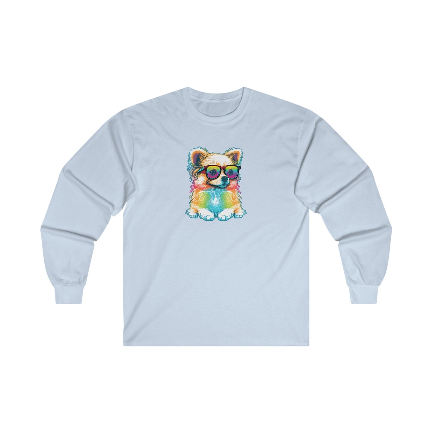 Dog with Sunglasses Long Sleeve Tee 004