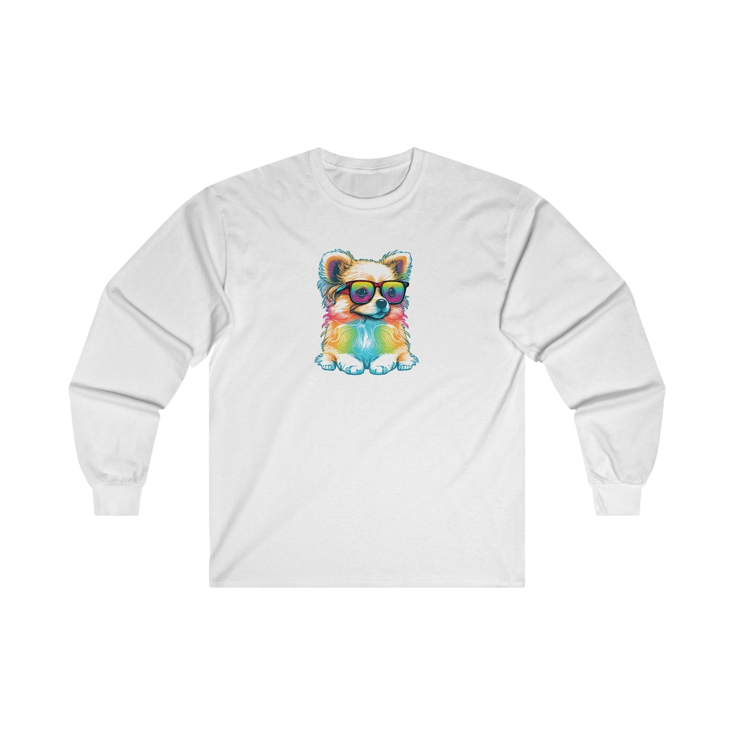 Dog with Sunglasses Long Sleeve Tee 004