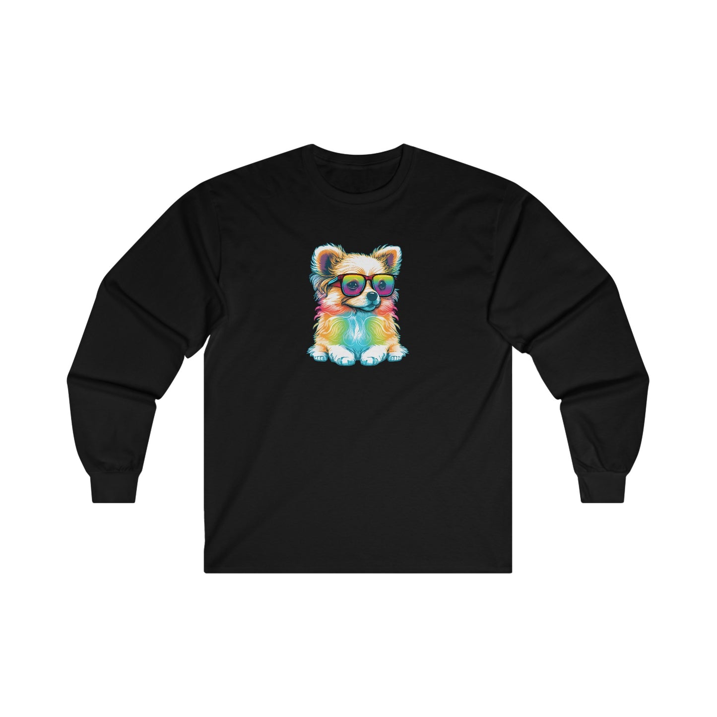 Dog with Sunglasses Long Sleeve Tee 004