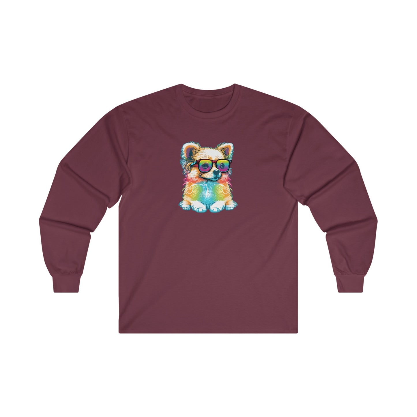 Dog with Sunglasses Long Sleeve Tee 004