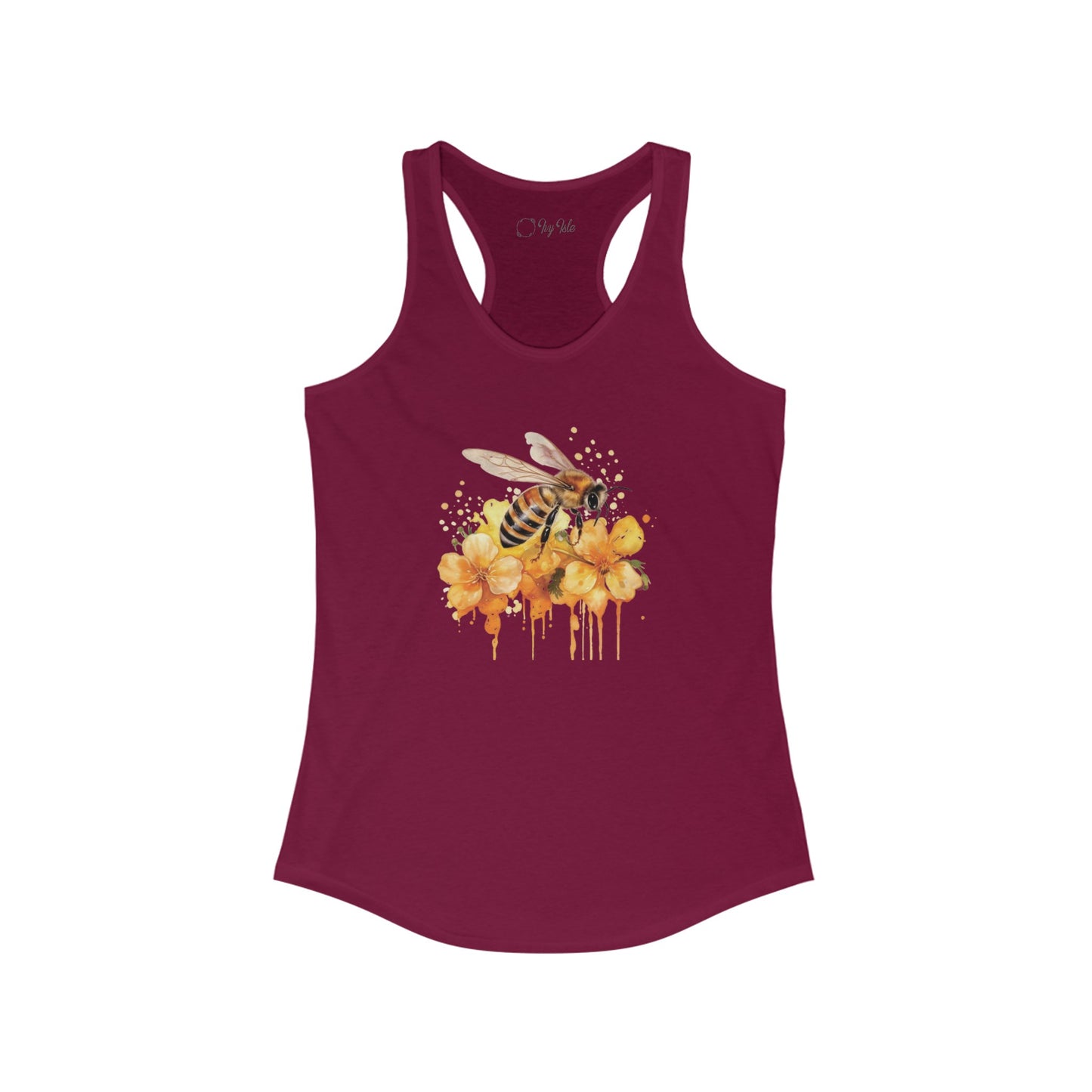 Watercolor Bee and Flowers Racerback Tank